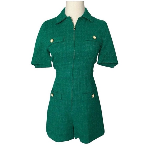 Sandro Green Short-Sleeve Jumpsuit - Picture 5 of 8